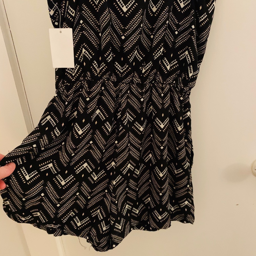Black patterned romper-Charlotte Russe